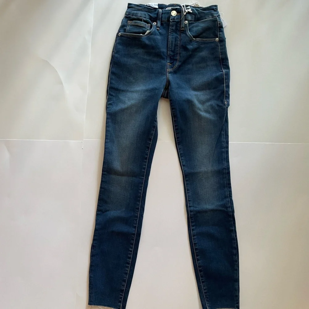 Good American Good Waist Raw Edge Skinny Jeans 00/24 - Picture 2 of 9